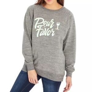 WILDFOX “Pour Favor” Heathered Grey Sweatshirt, S